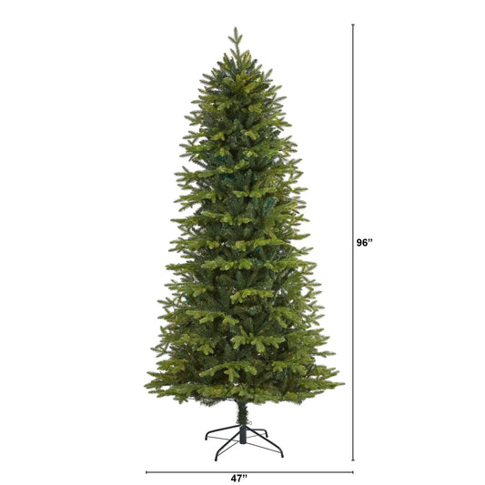8 ft Belgium Fir artificial tree Nearly Natural with natural look on metal stand on Tampa Home & Garden Store