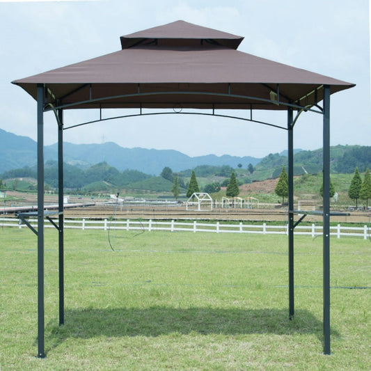 8-Ft x 5-Ft Steel Frame Outdoor Grill Gazebo with Vent Top Canopy - Tampa Home & Garden Store