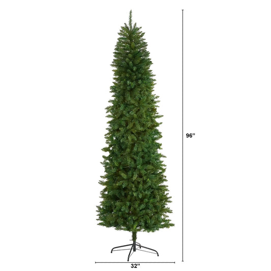 Christmas Tree Nearly Natural Slim 8 ft Green Mountain Pine with bendable branches on Tampa Home & Garden Store