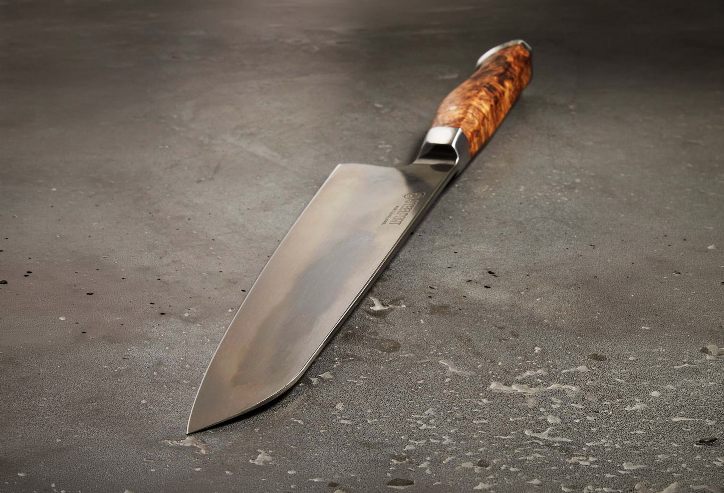 8-inch STEELPORT Chef Knife with burl wood handle and stainless blade on Tampa Home & Garden Store