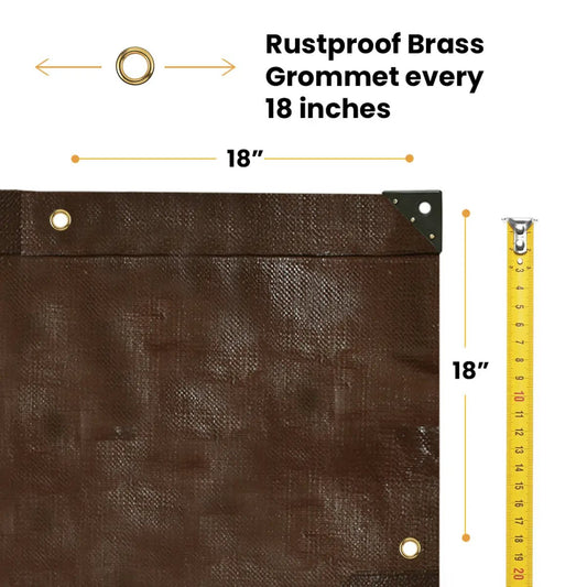 8x10 Heavy Duty Poly Tarp Ultra Strong brown 16 mil with brass grommets White Duck Outdoors on Tampa Home & Garden Store