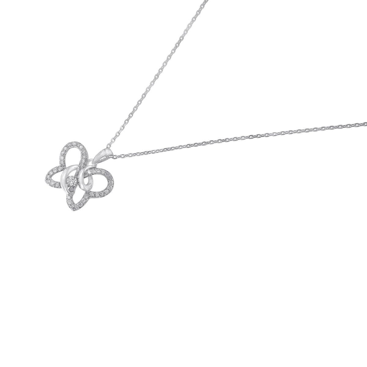 Sterling silver butterfly pendant necklace with 1/4 cttw diamonds on 18 inch chain on Tampa Home & Garden Store