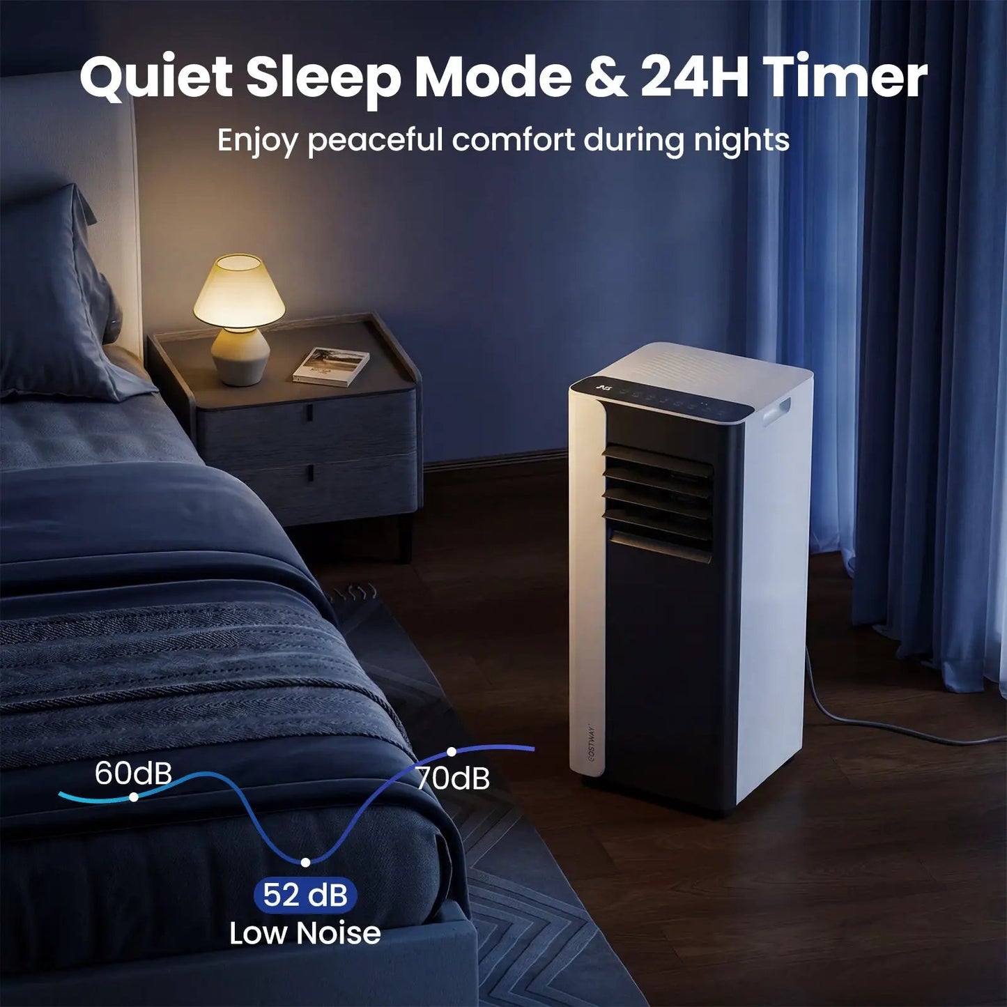 Costway 10000 BTU portable air conditioner with dehumidifier and fan in white on Tampa Home & Garden Store