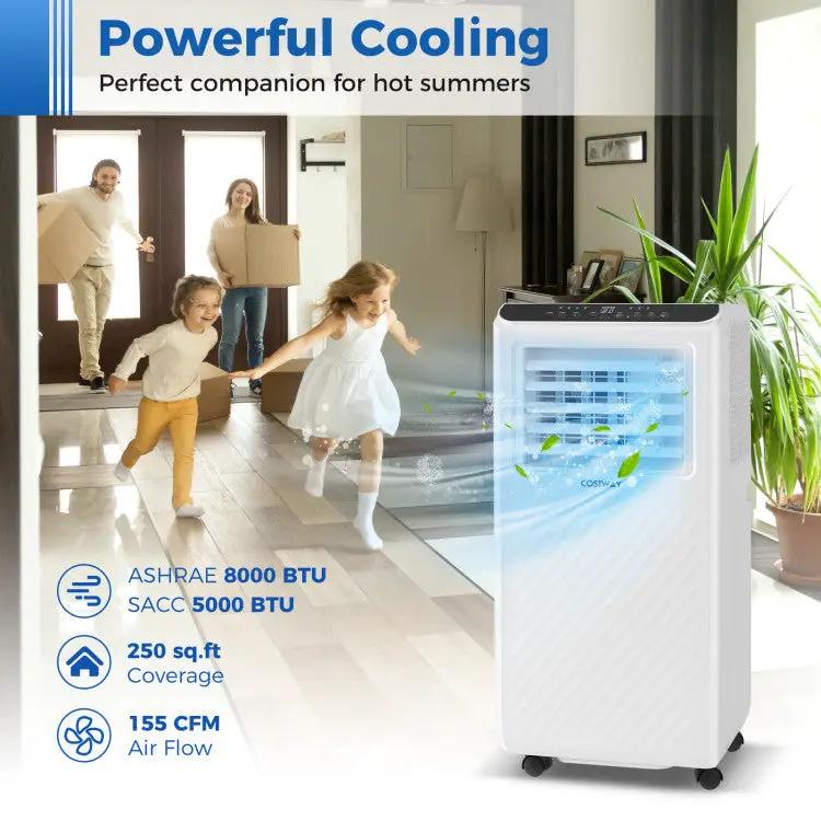 10000 BTU Portable Air Conditioner 3-in-1 DirectDeals white wheeled unit for home use on Tampa Home & Garden Store