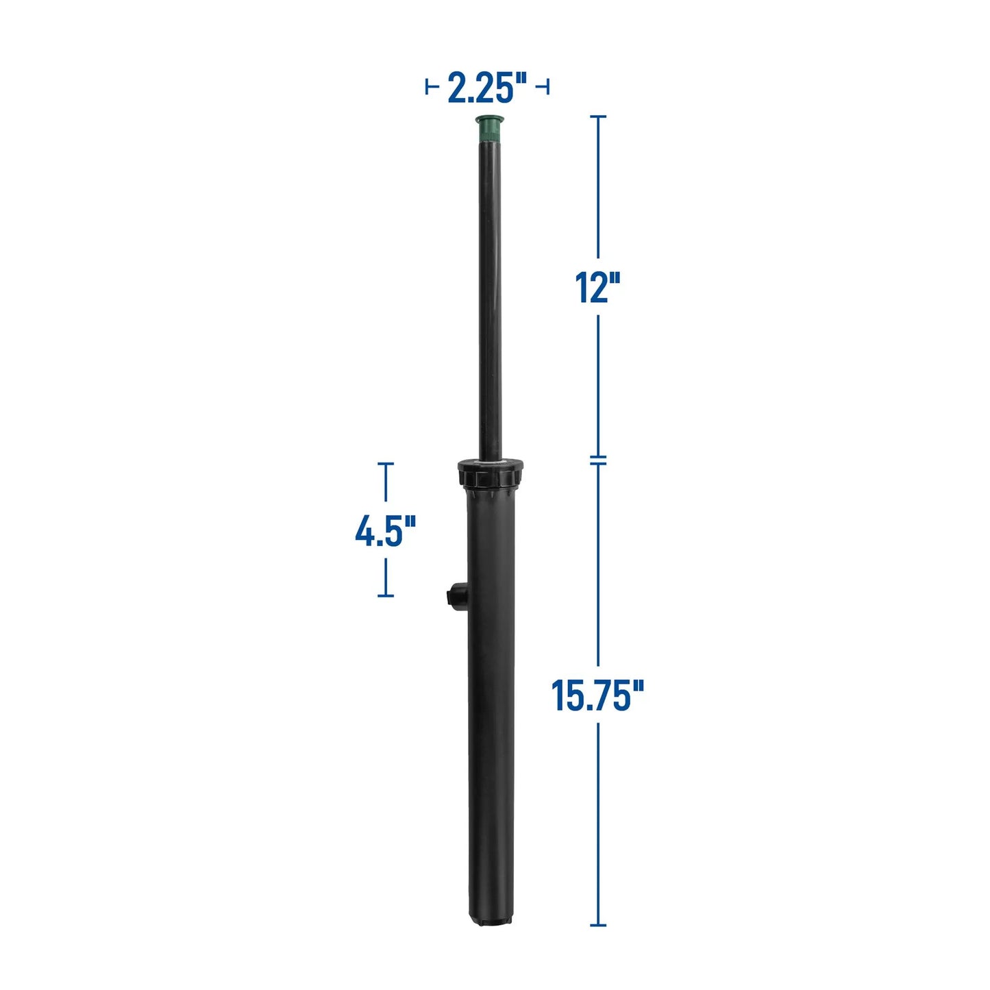 Orbit Irrigation pressure-regulated sprinkler head with flush caps, black body and green top on Tampa Home & Garden Store