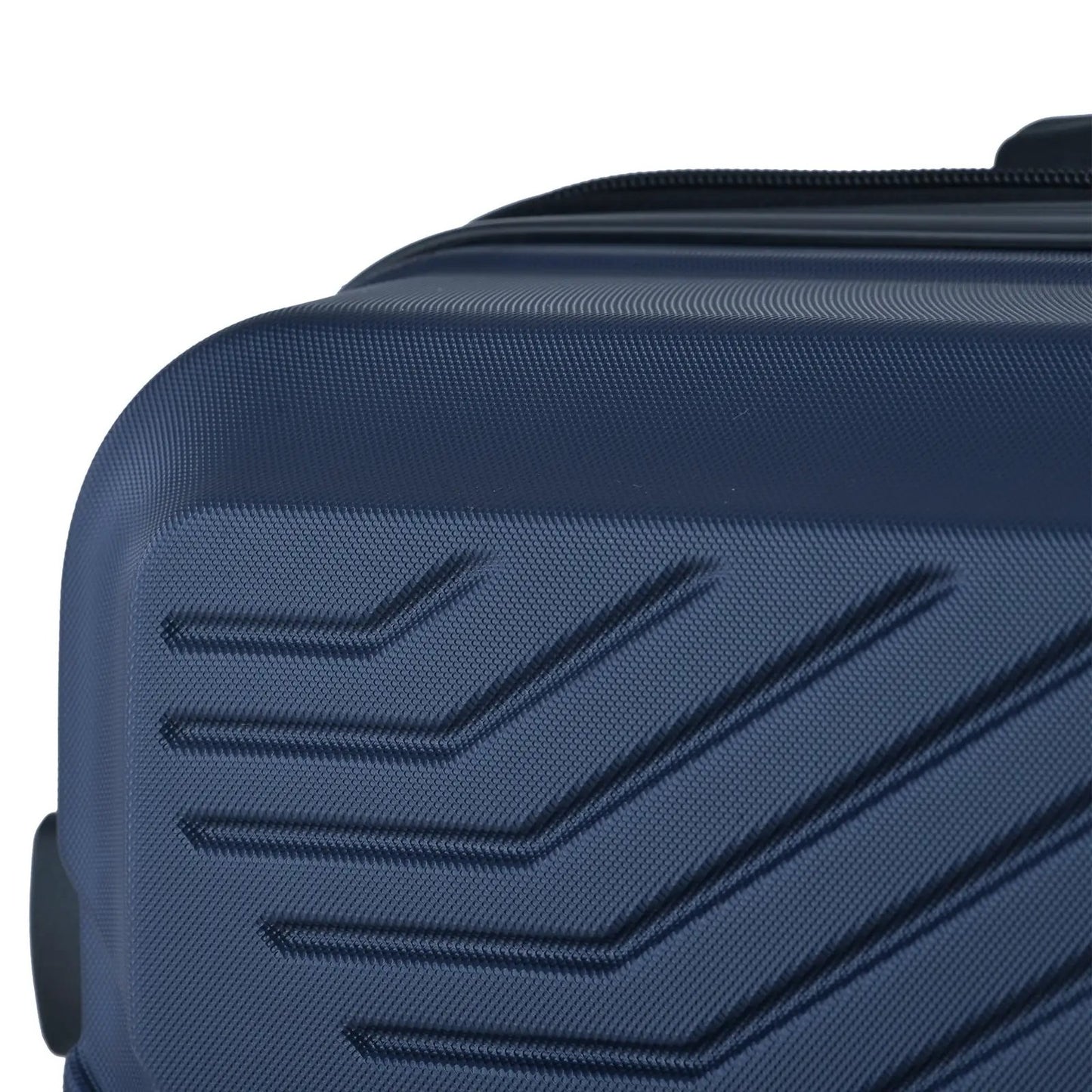Three-piece navy ABS luggage set with textured hard-shell cases on Tampa Home & Garden Store