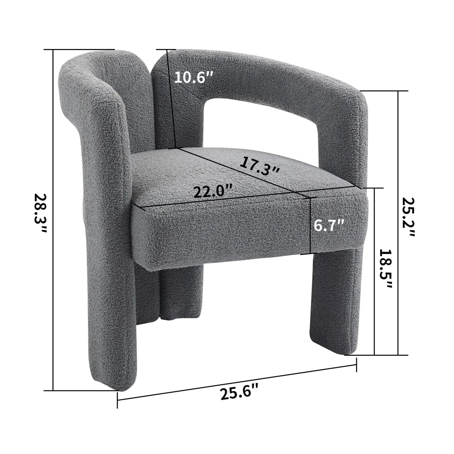 Teddy Fabric Dining Chair Open-Back Grey kitchen & dining chair VIP Digital Presence on Tampa Home & Garden Store