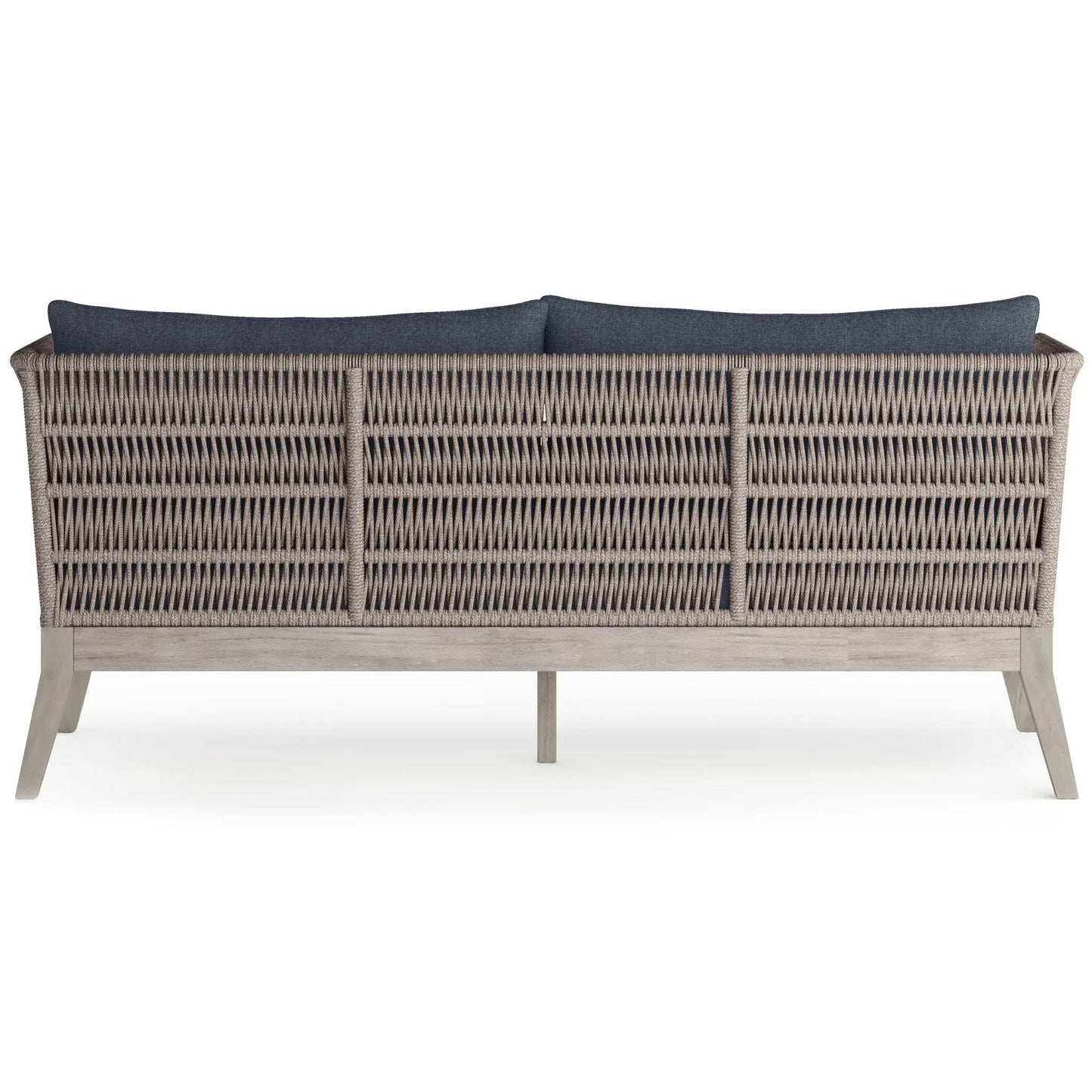 Santiago Outdoor Sofa slate gray cushions with woven wicker frame by Unique Piece Furniture on Tampa Home & Garden Store