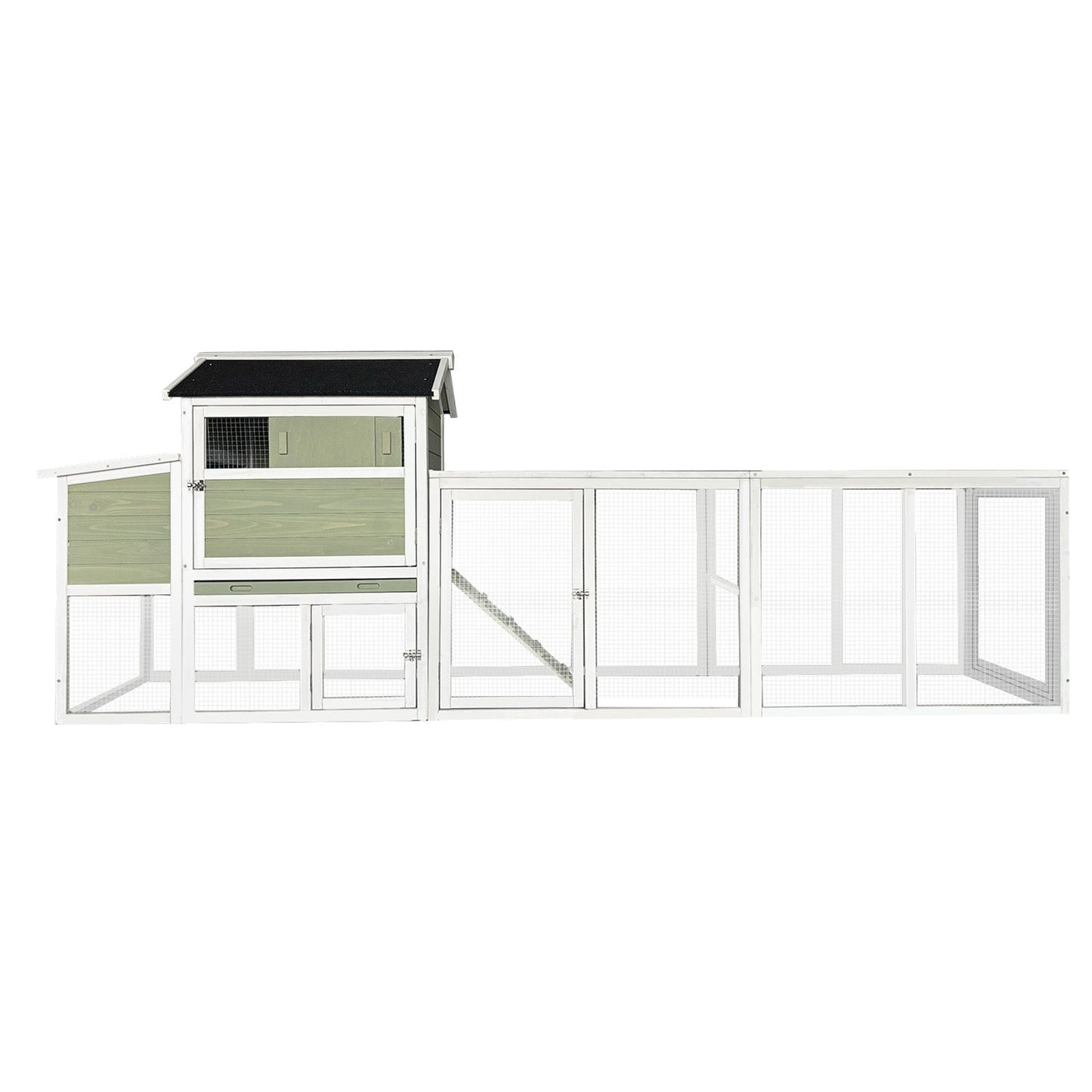 Large Wooden Hen House With Nesting Box And Run