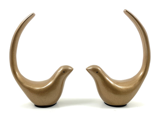 Vibhsa Marigold Bird Ring Holder Set of 2, gold-toned metal bird figures on Tampa Home & Garden Store