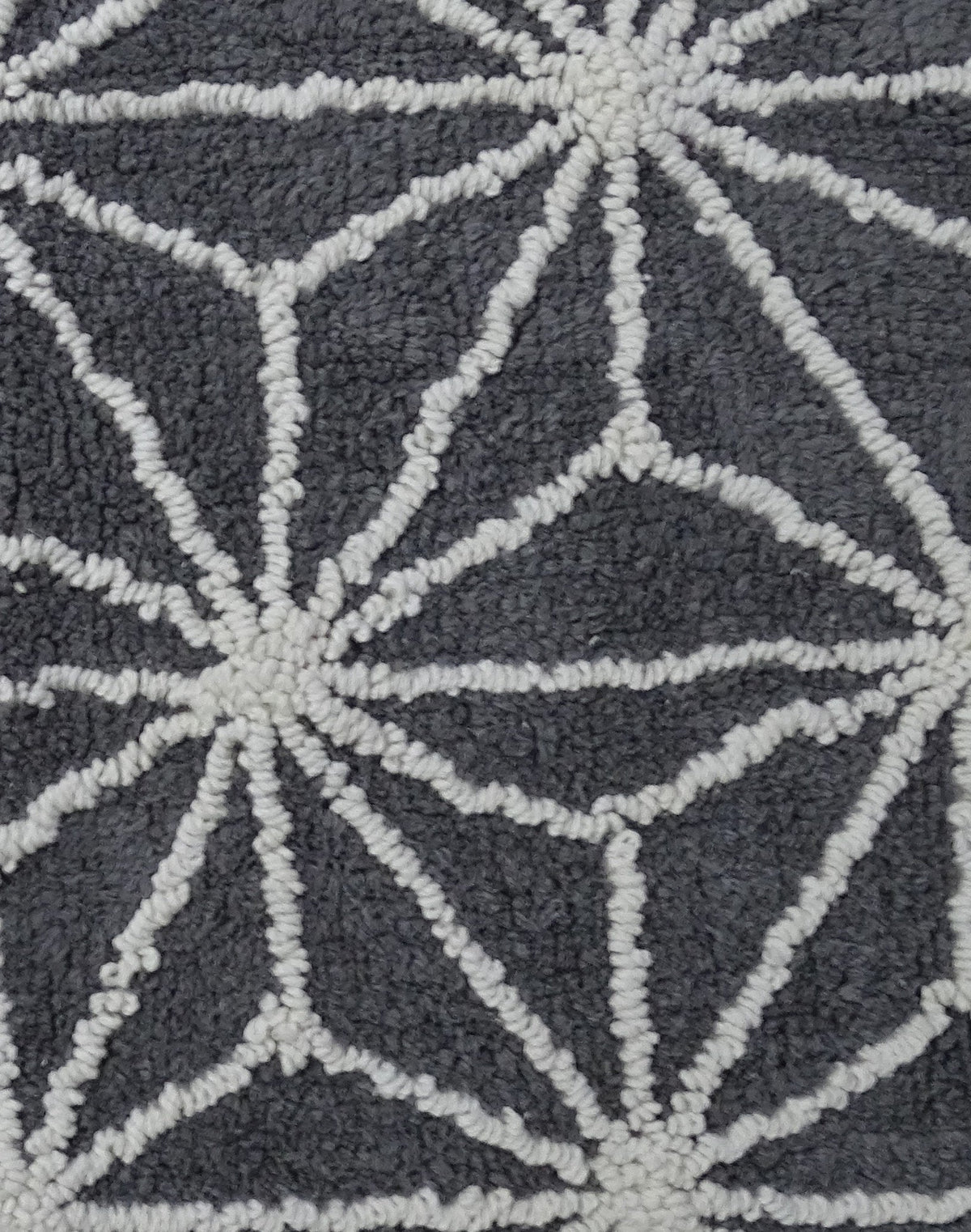 Vibhsa bath rug geometric pattern in grey and ivory, tufted texture on Tampa Home & Garden Store