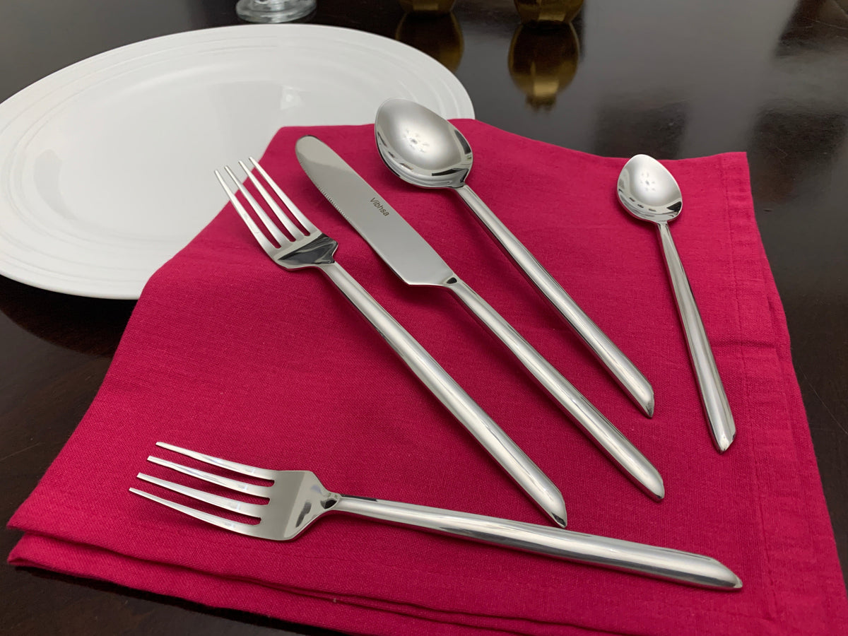 Vibhsa flatware set 20-piece stainless steel with unique handle design on Tampa Home & Garden Store