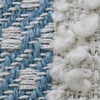 Vibhsa handwoven Buttknot Edging Decorative Pillow 14x20 blue and white woven throw pillow on Tampa Home & Garden Store