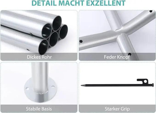 12x20 Car Tent Garage frame with 4 aluminum tubes, T-joint, base flange, Starker Grip stake on Tampa Home & Garden Store