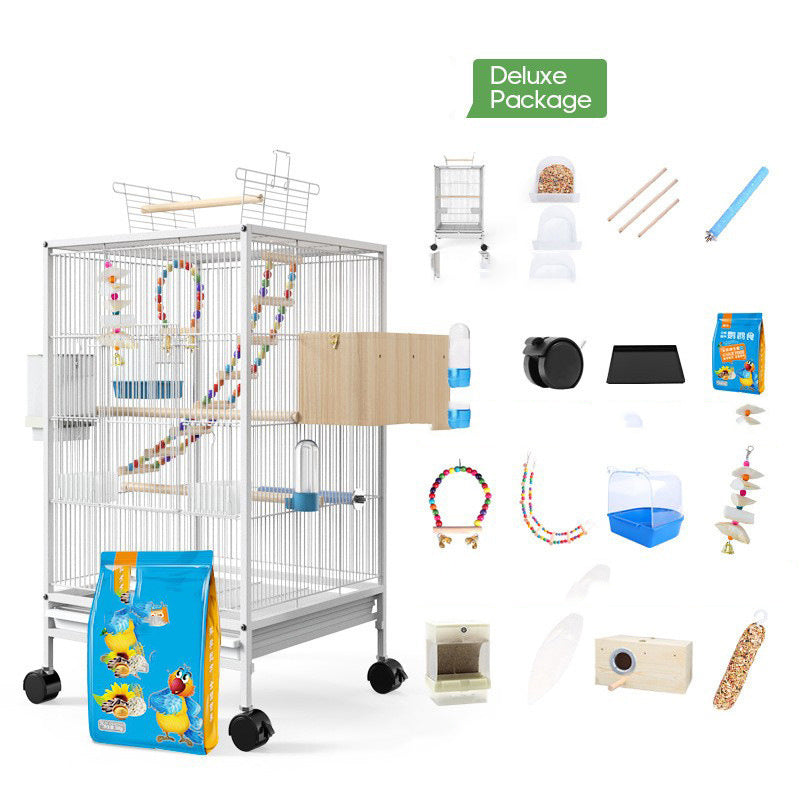 Parrot Xuanfeng metal bird cage with feeder and grass nest breeding box on Tampa Home & Garden Store