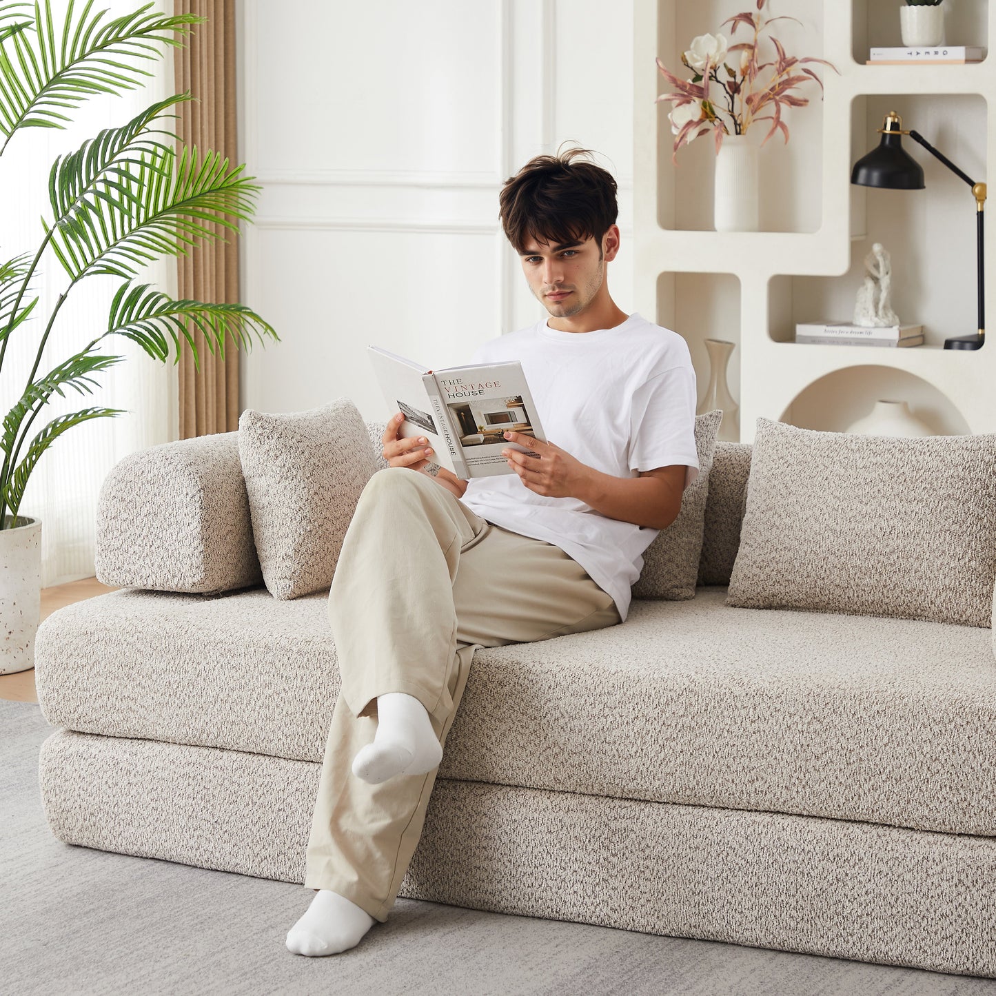 Soft Chenille and Convertible Sleeper Sofa Set