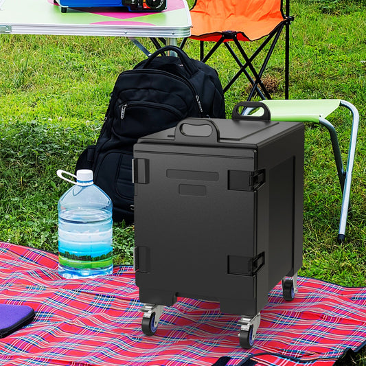 81 Quart Capacity End-loading Insulated Food Pan Carrier with Wheels - Tampa Home & Garden Store