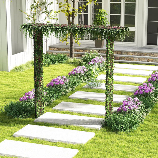81 Inch Garden Arbor Metal Archway for Climbing Plants-Black - Tampa Home & Garden Store