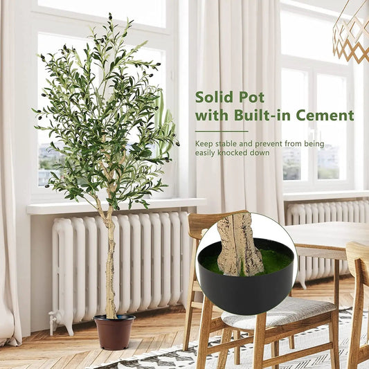 6 ft artificial olive tree in cement pot indoor decor DirectDeals on Tampa Home & Garden Store