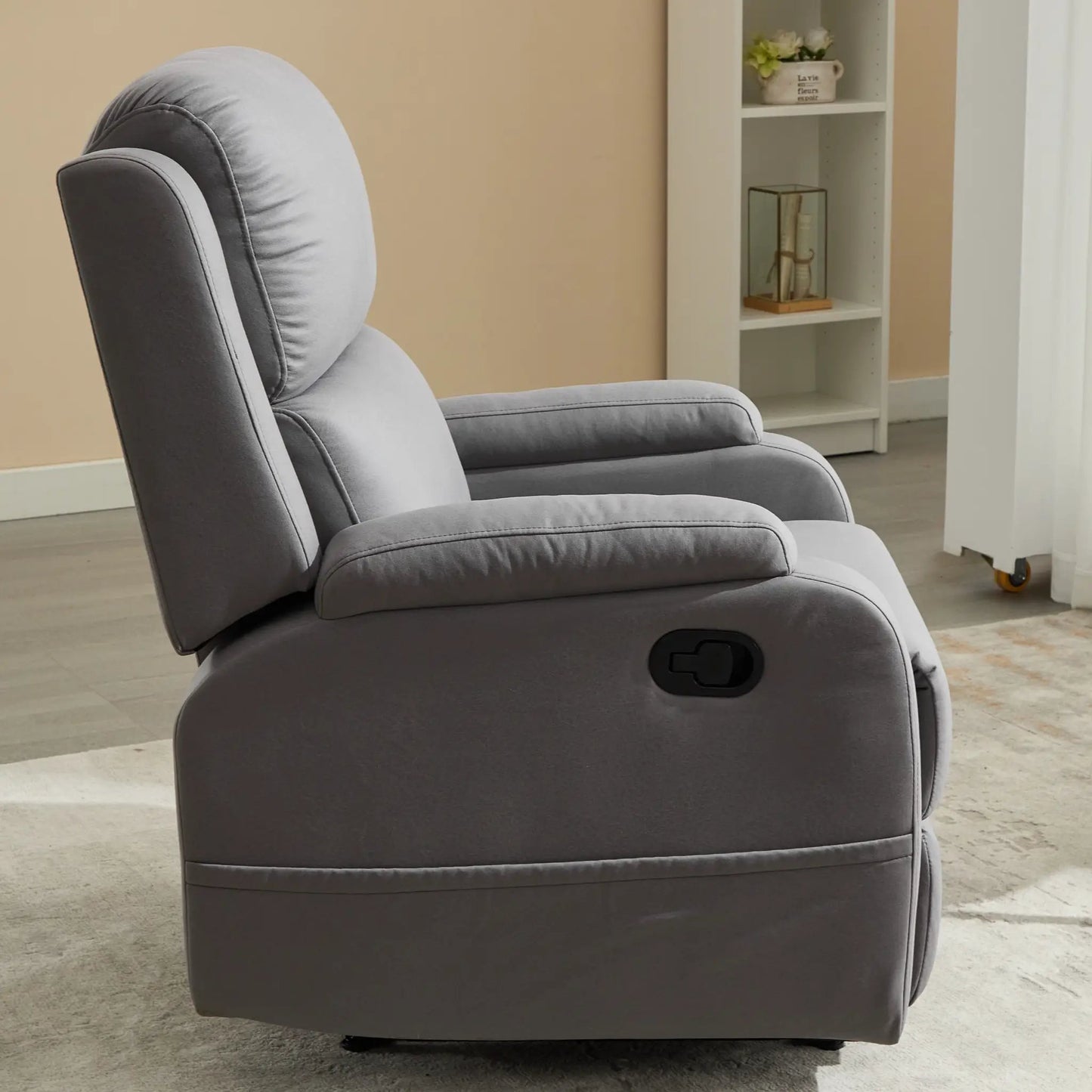 Grey PU leather recliner chair with 3-position reclining on Tampa Home & Garden Store