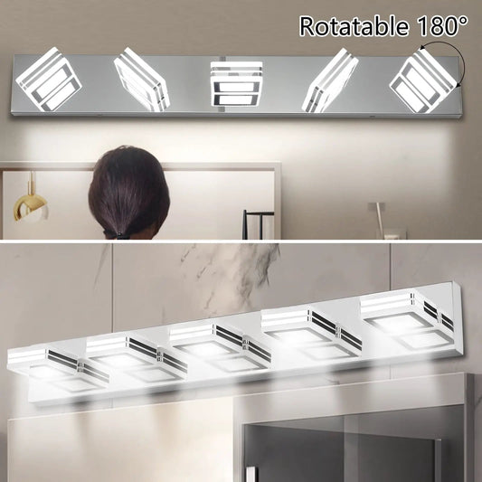 LED Modern Chrome Makeup Light with 5 Lights, wall-mounted vanity lamp by VIP Digital Presence on Tampa Home & Garden Store