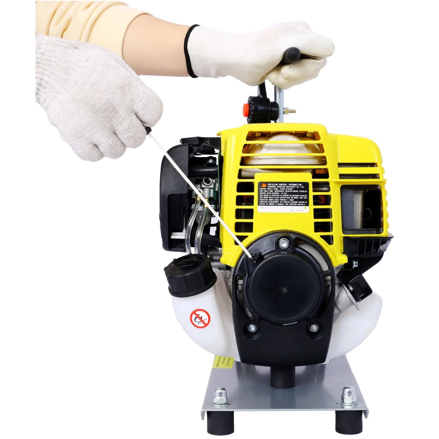 38cc 4-stroke gas water transfer pump engine with yellow housing and pull-start handle on Tampa Home & Garden Store
