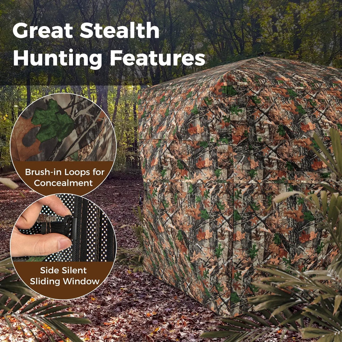 82 Inch Hunting Blind DirectDeals camo ground tent with 270° see-through panels on Tampa Home & Garden Store