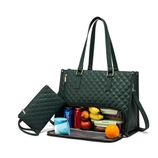 Quilted travel tote with laptop sleeve and insulated lunch bag by VIP Digital Presence on Tampa Home & Garden Store