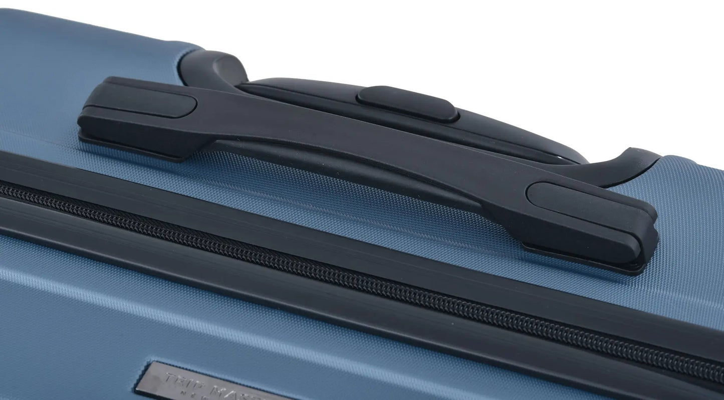 3 Piece ABS Lightweight Blue Luggage Set with black top handle on Tampa Home & Garden Store