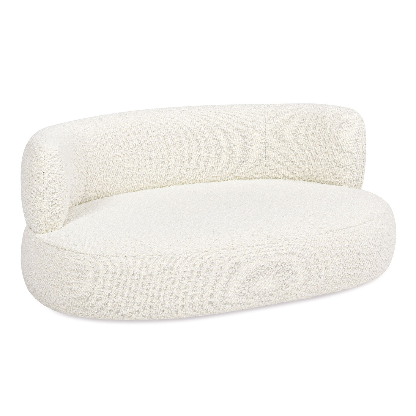 Shep curved dog sofa bed medium ivory white with boucle upholstery HouseOfZazla on Tampa Home & Garden Store