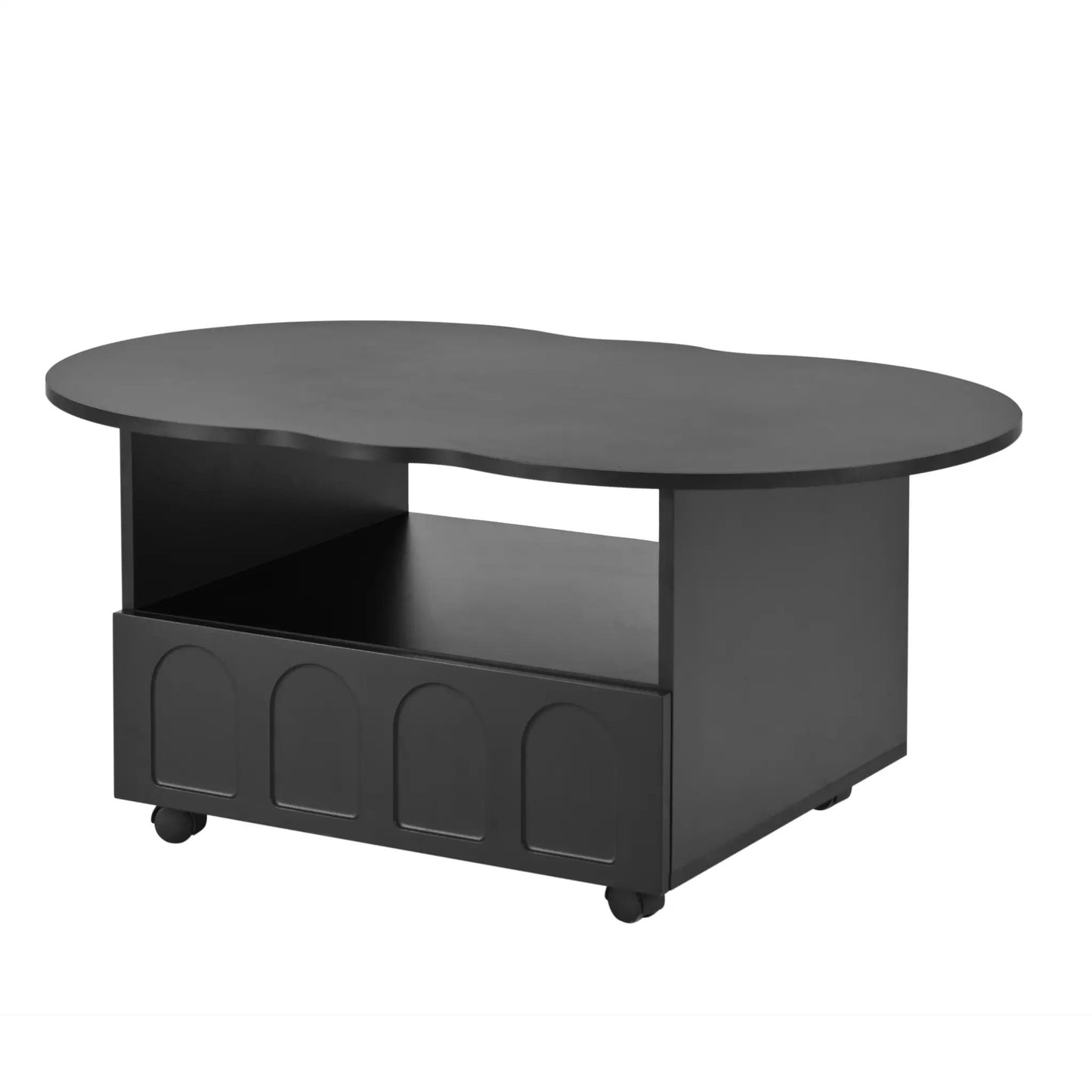 On-Trans flexible cream coffee table with 2 brake wheels on Tampa Home & Garden Store