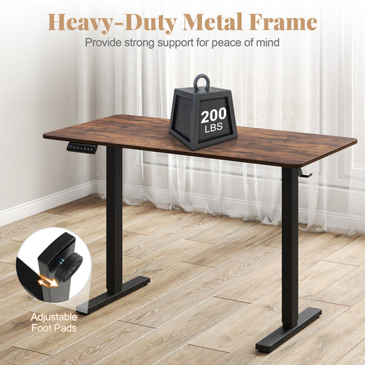 48 Inch x 24 Inch Ergonomic Electric Standing Desk with 3 Memory Settings for Home Office - Tampa Home & Garden Store