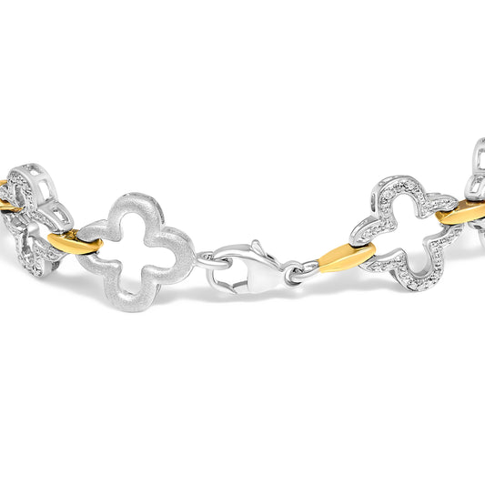 Two-tone sterling silver diamond tennis bracelet, 7 in, 1/10 cttw I-J color I1-I2 clarity on Tampa Home & Garden Store