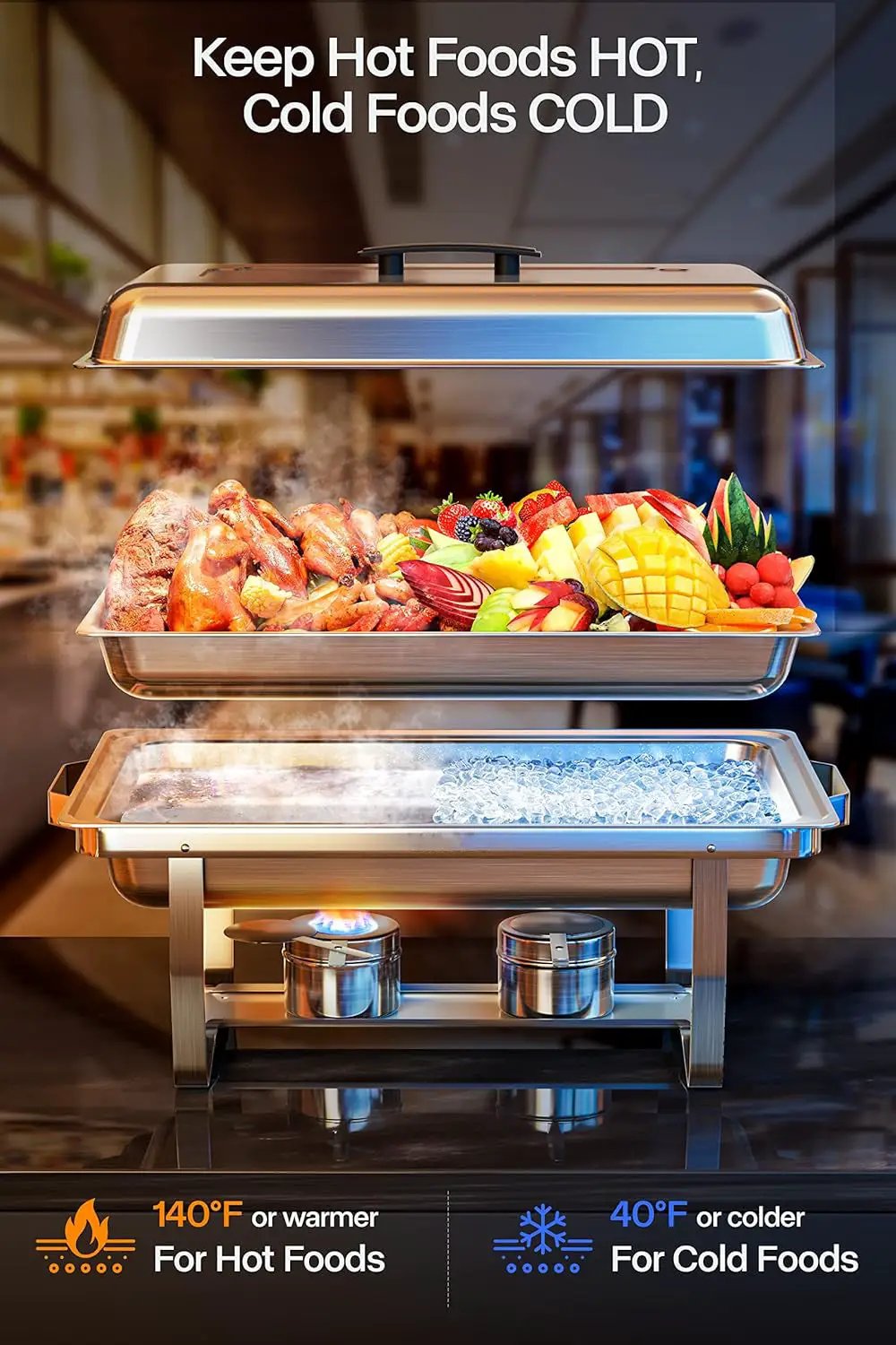 Buffet Catering Dish for Home and Outdoor 2 Sets