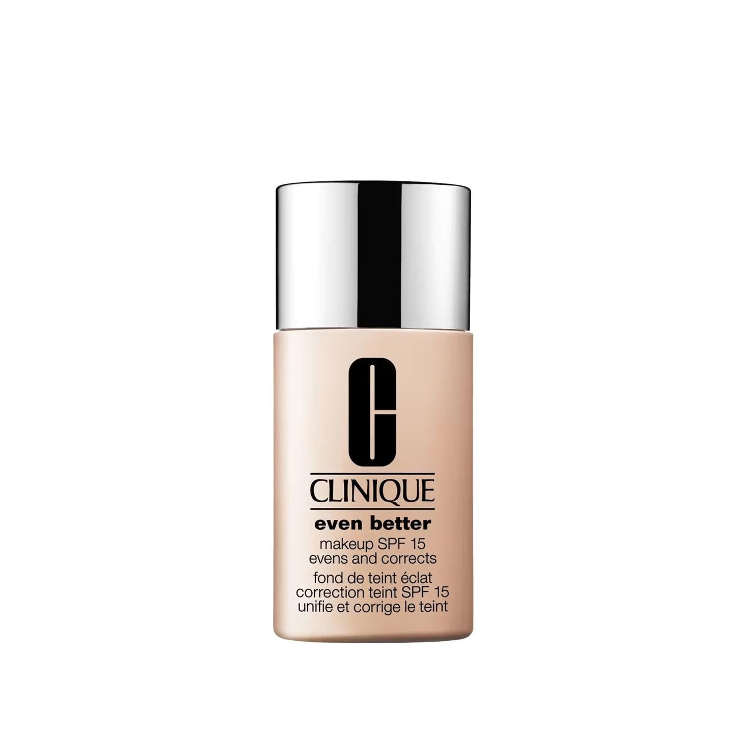 Clinique foundation bottle in alabaster shade with silver cap SPF 15 dermatologically tested on Tampa Home & Garden Store