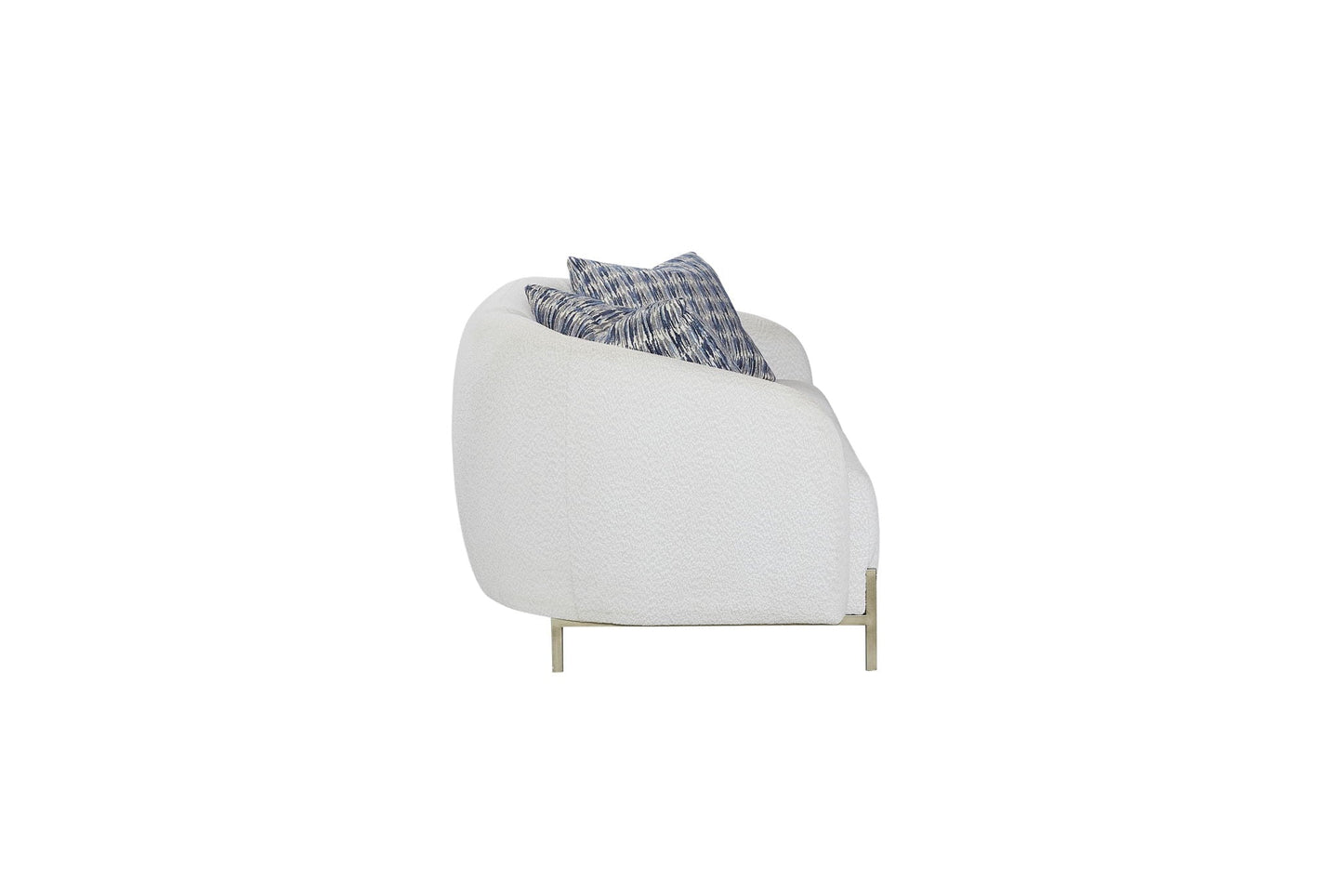 Cozy Rounded Sofa the White and Soft Cushions