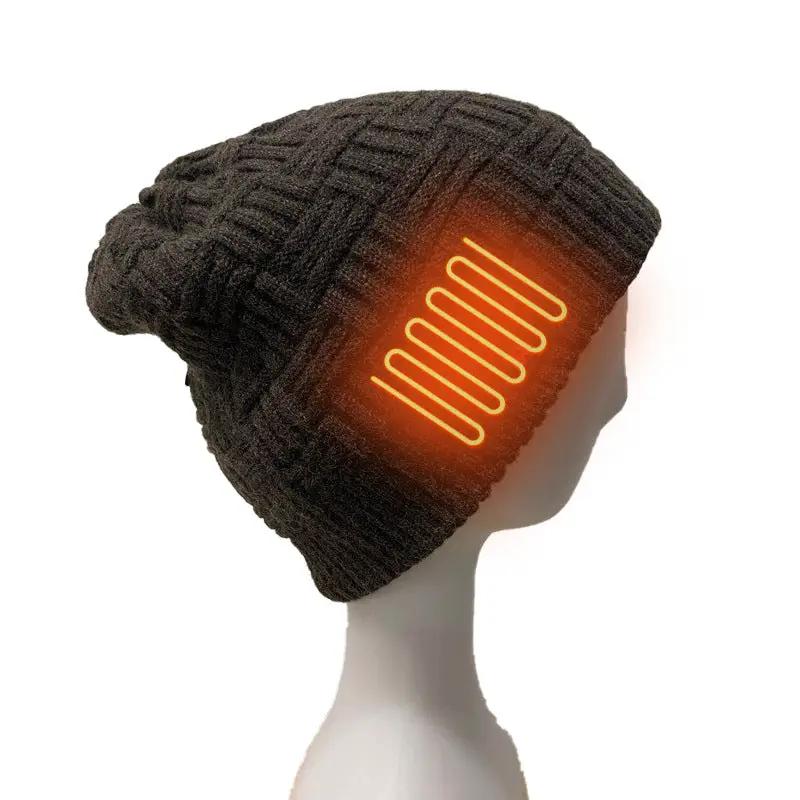 Knitted Thermal Heating Cap with Carbon Fiber