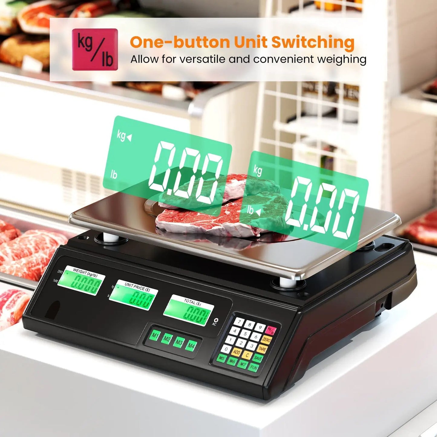 DirectDeals 88lb price computing scale with counting function for meat on Tampa Home & Garden Store