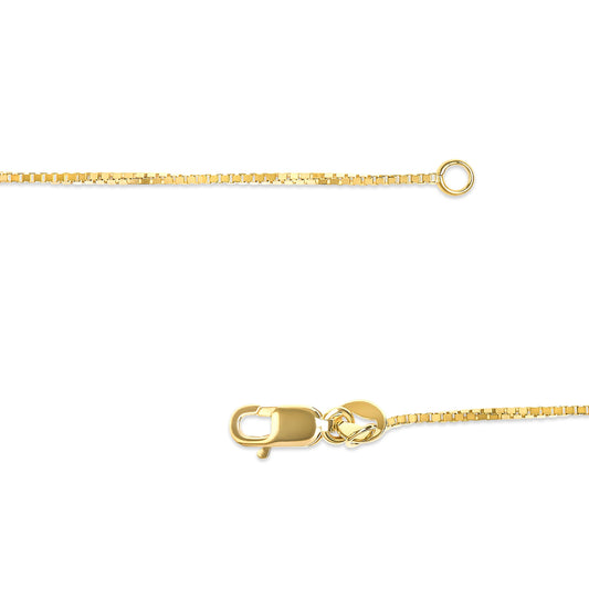 Bids.com solid 14K yellow gold 0.75mm box chain necklace unisex 16in with round ring clasp on Tampa Home & Garden Store