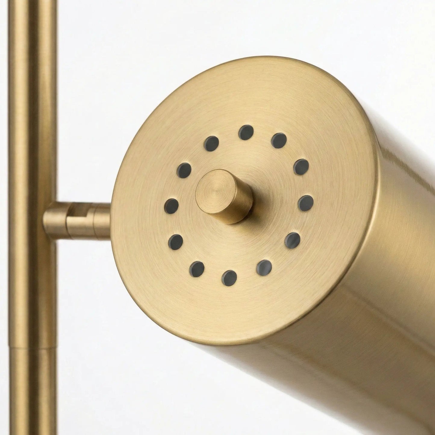 Harmony Floor Lamp gold disc base with black dot accents rotary switch Unique Piece Furniture on Tampa Home & Garden Store