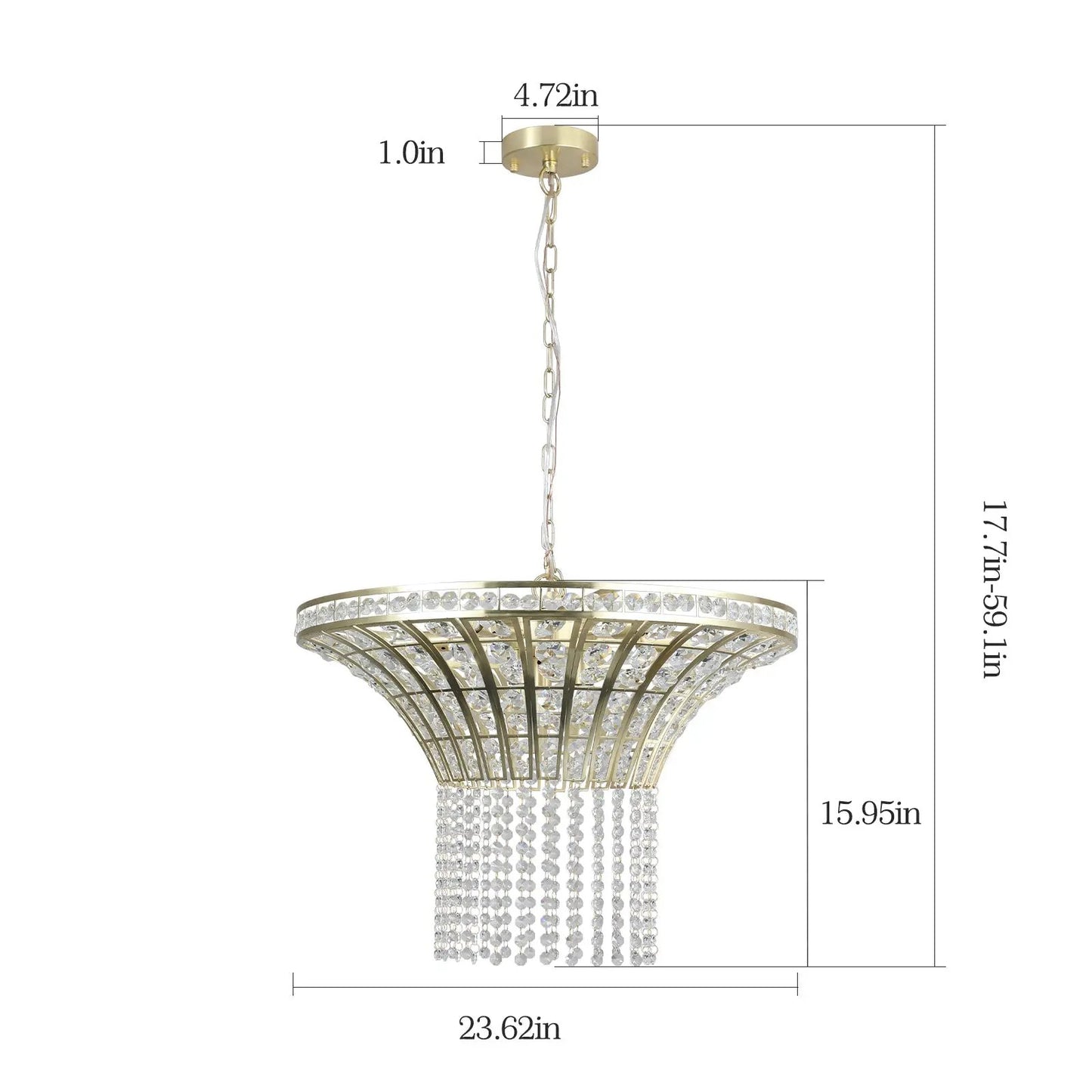 8-Light 23.6" Wide Crystal Waterfall Chandelier (Bulb Not Included) - Tampa Home & Garden Store