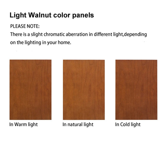 Walnut curio cabinet color swatches showing three light options warm, natural, and cold on Tampa Home & Garden Store
