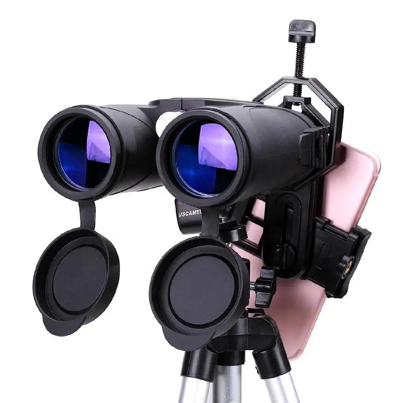 Uscamel 10x42 binoculars with phone mount on tripod, black HD hunting optics, USCAMEL branding on Tampa Home & Garden Store