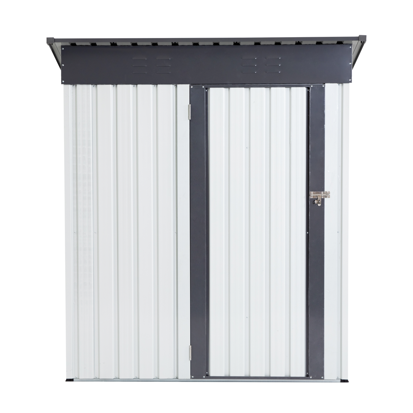 Garden metal storage shed gray white with hinge door 5x3x6 ft on Tampa Home & Garden Store