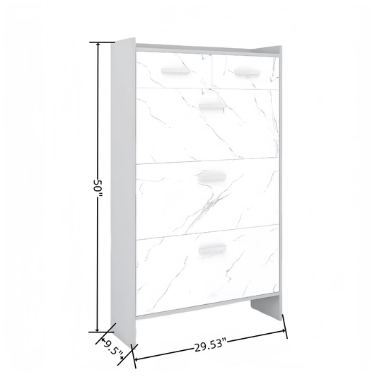 High Gloss Marble Shoe Rack 3 Doors by VIP Digital Presence, white marble panels on Tampa Home & Garden Store