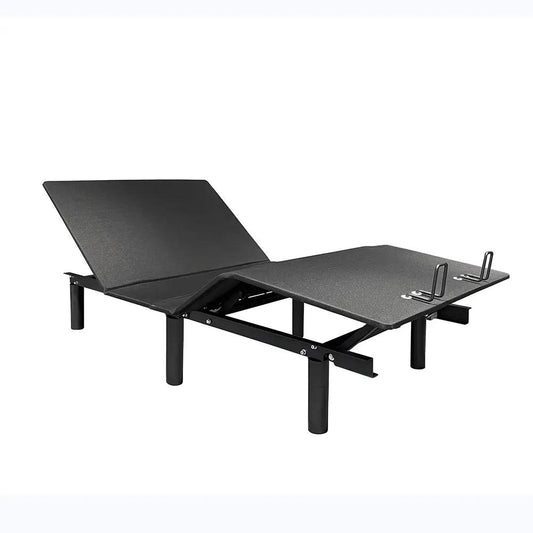 J300 Twin XL Adjustable Bed Base with raised head and split platform, black steel frame on Tampa Home & Garden Store