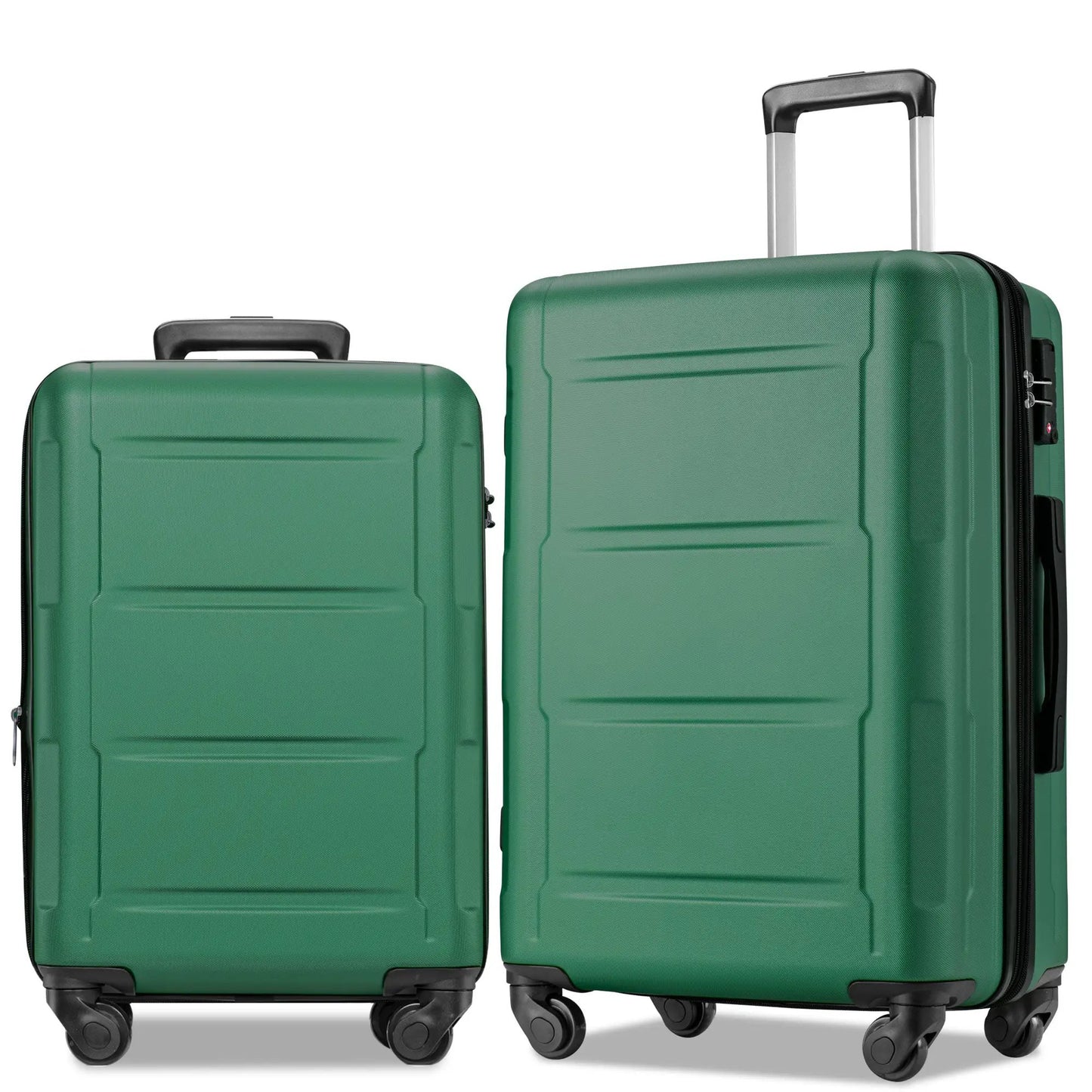 Expandable spinner luggage set 20 & 24 inch green, 2-piece 4-wheel suitcases on Tampa Home & Garden Store