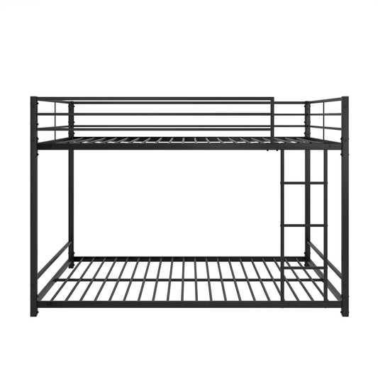 Black metal bunk bed full over full with guard rails and ladder on Tampa Home & Garden Store