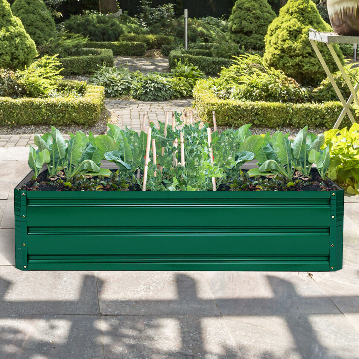 Cama de jardín elevada de 40 x 32 pulgadas para plantar verduras y flores