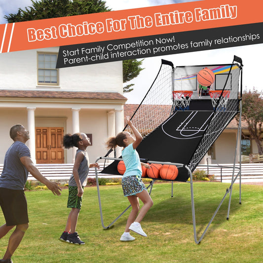 Indoor Double Electronic Basketball Game with 4 Balls - Tampa Home & Garden Store